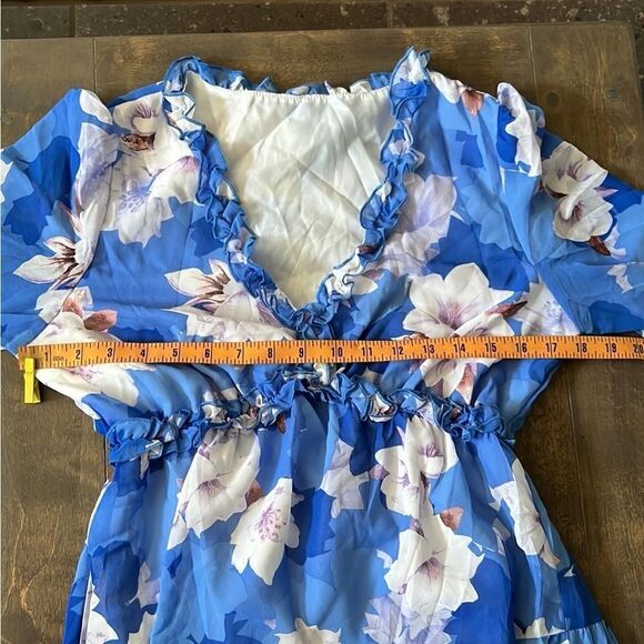 Casual Floral Deep V Neck Long Sleeve Long Evening bohemian Cocktail dress - Picture 9 of 12